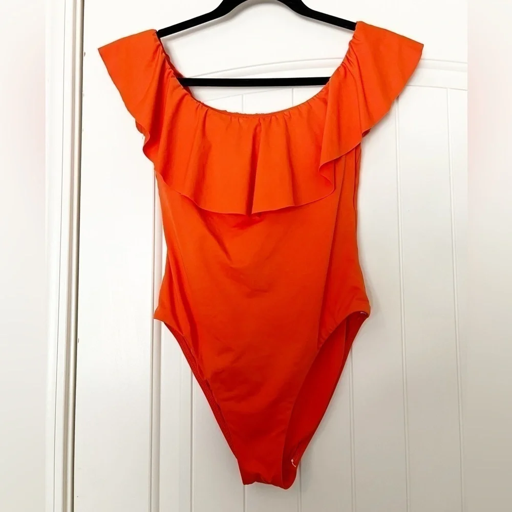 Trina Turk Fontaine Off The Shoulder Ruffle One Piece Swimsuit